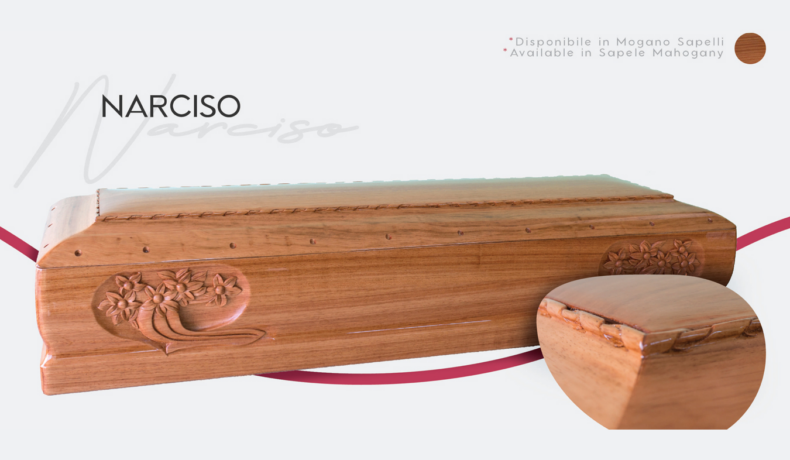 Cofano funebre classico Narciso in legno ebiara