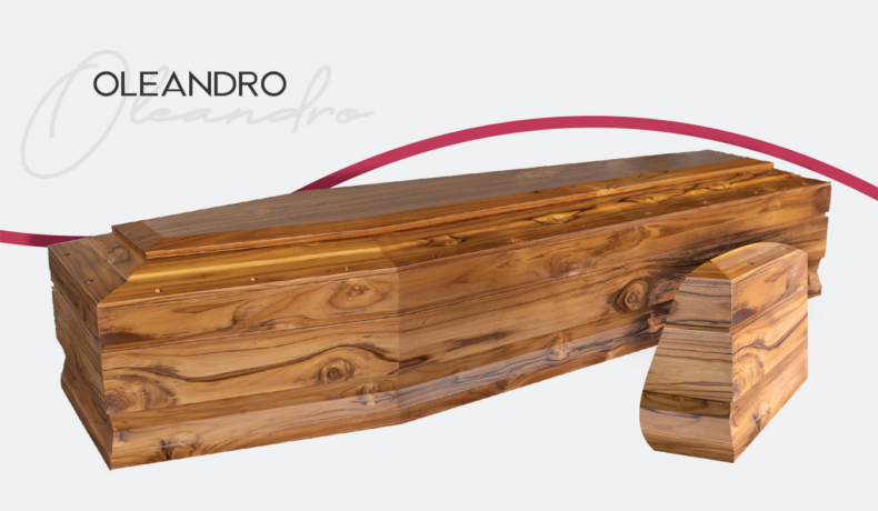 Cofano funebre di lusso in pregiato legno di oleandro "Oleandro" con venature striate