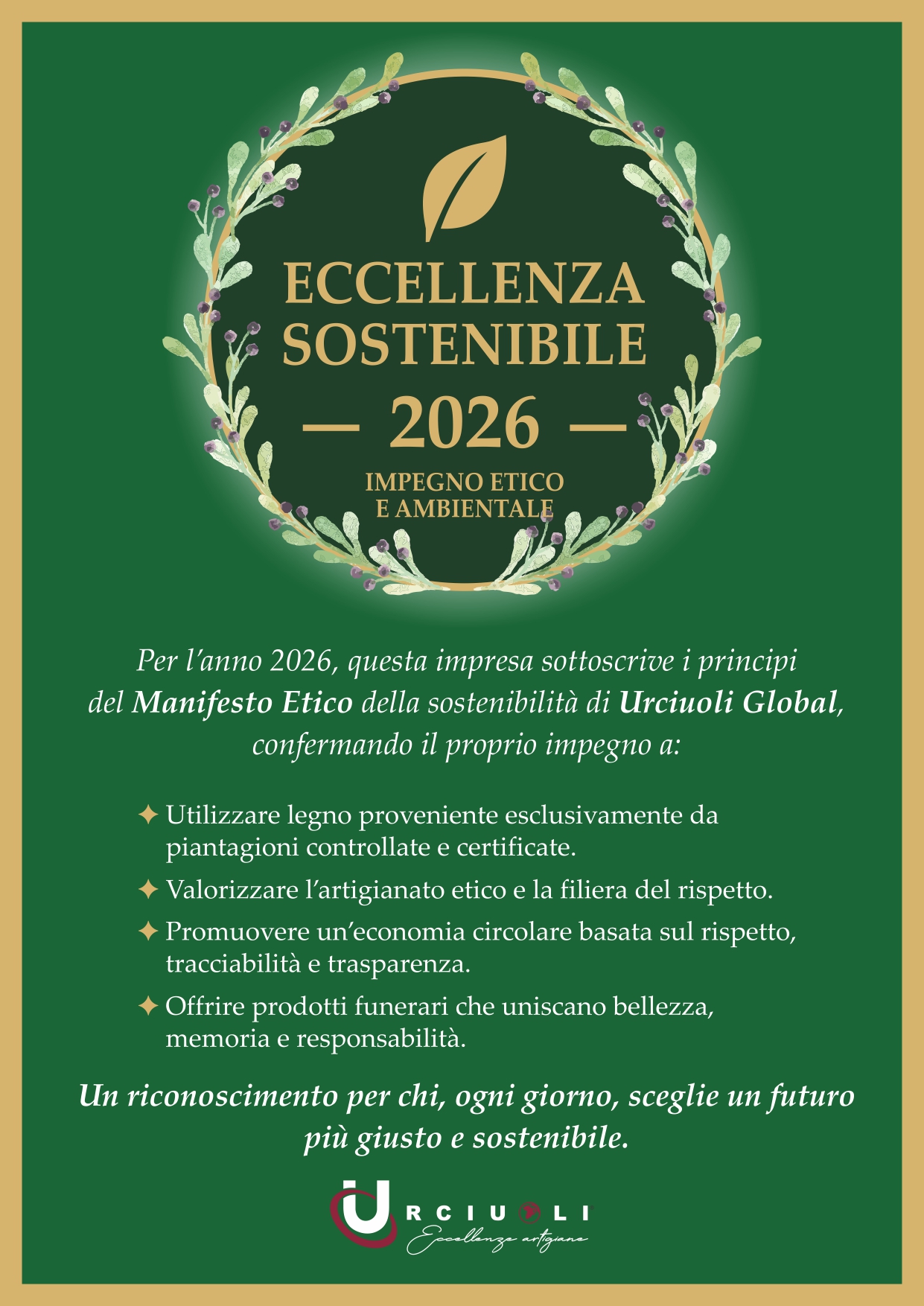 Progetto Radici Del Futuro - L'eccellenza Sostenibile Urciuoli Global 2026